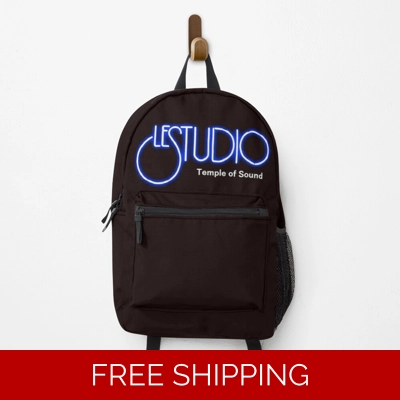 Le Studio Backpack A Black White & Blue Logo TOS